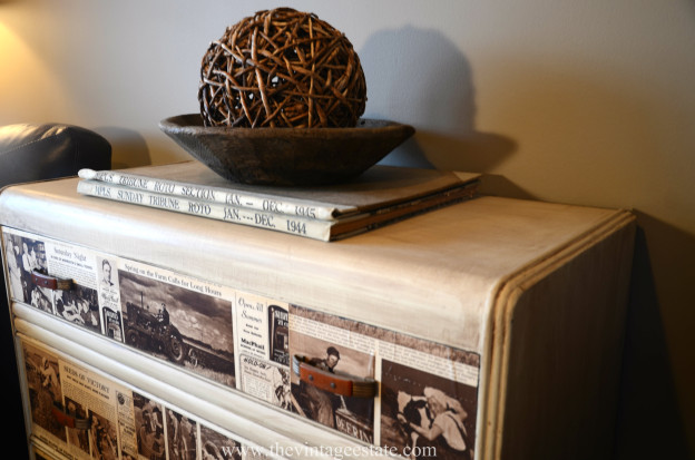 Vintage Newspaper Dresser from The Vintage Estate 