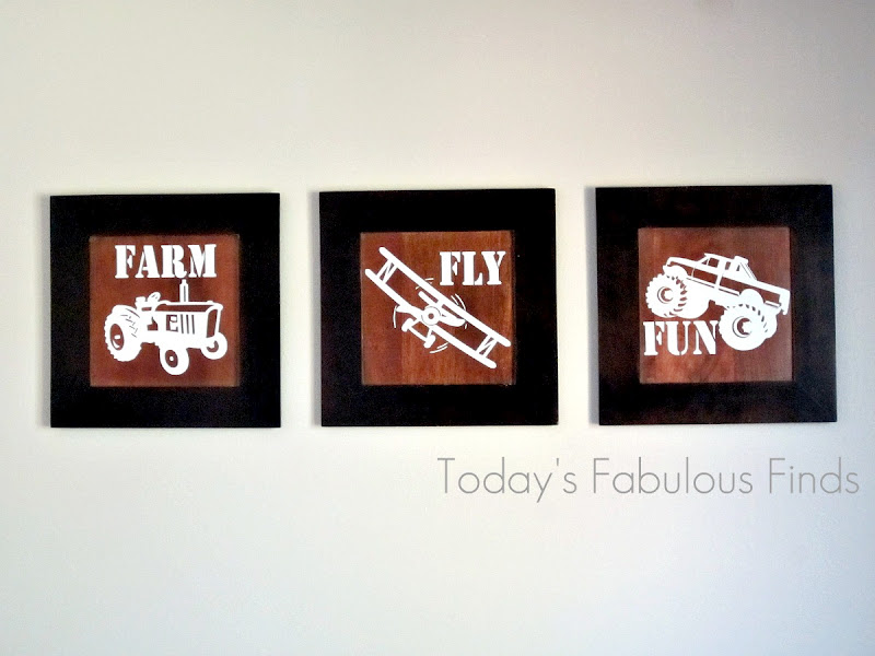 Today's Fabulous Finds Boy's Room Wall Art with Chargers