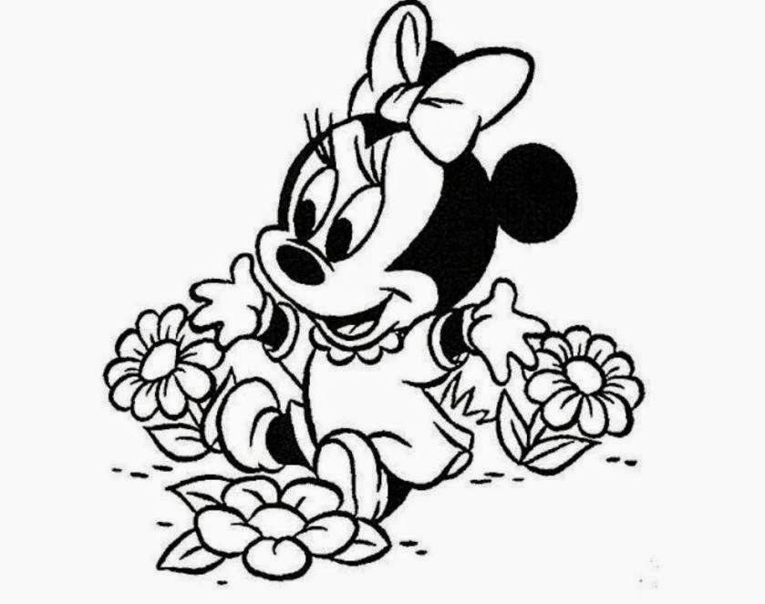 Beautiful Minnie Mouse Disney Cartoon For Kid Coloring Drawing Free wallpaper