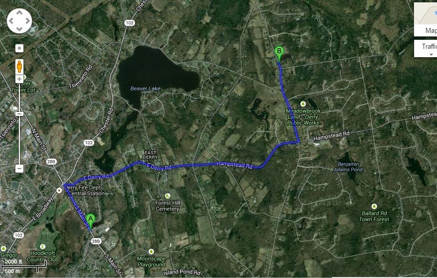 Elder Bryson Scott Dean Google Map views of Derry, NH