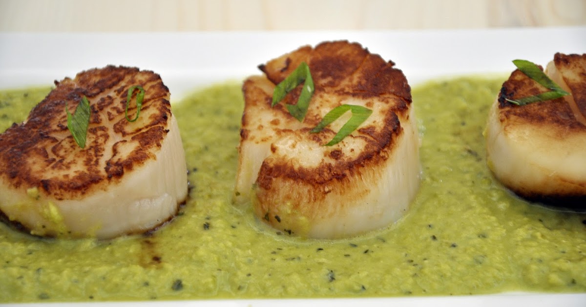 My Carolina Kitchen Sea Scallops with Mint & Pea Puree Fit for a Queen