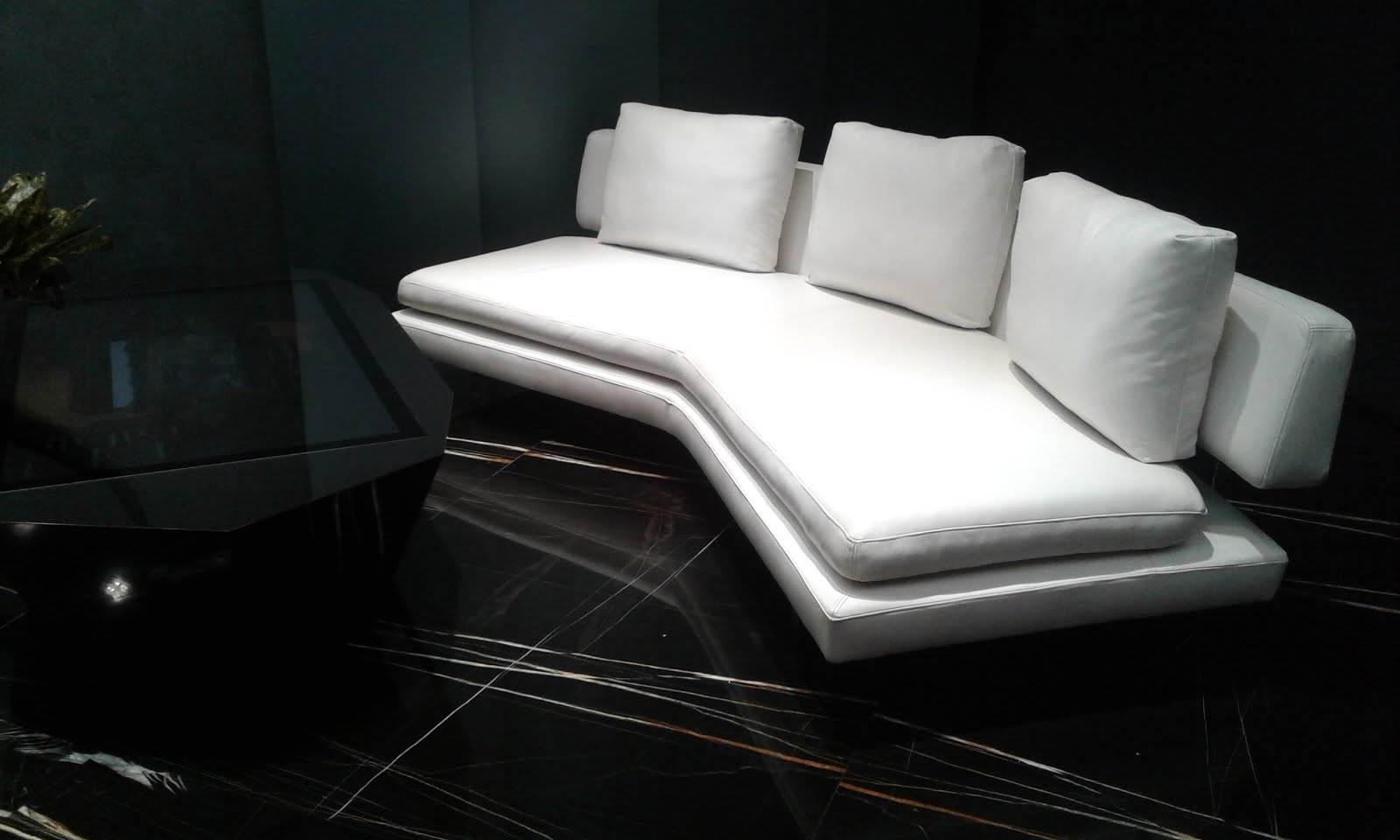 leather white sofa