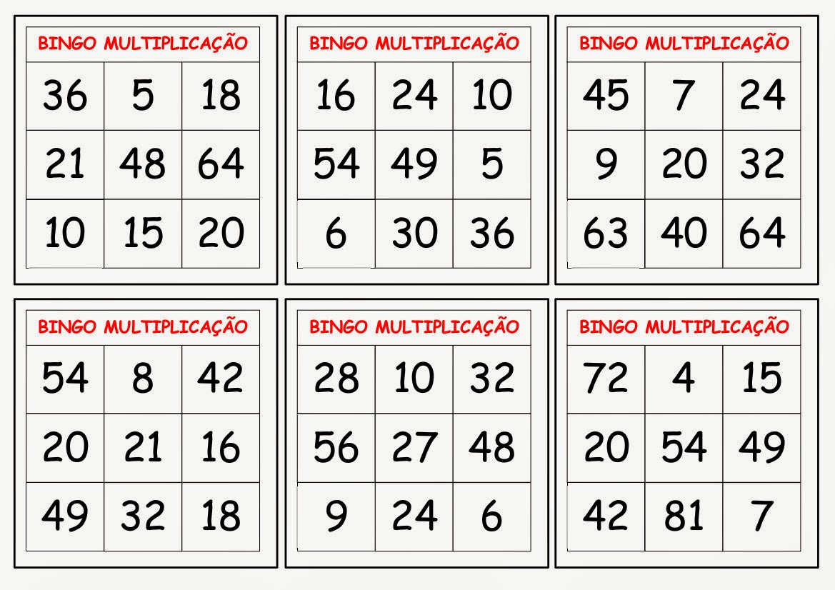 Slide7.JPG (720×960)  Tabuada, Bingo, Atividades de matemática 3ano