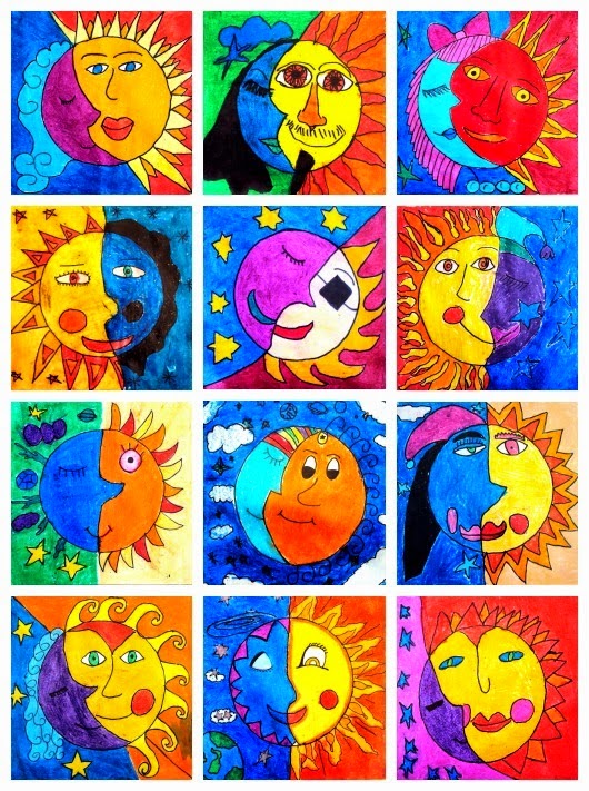 Mrs. Holderbaum's Art Blog Warm Sun Cool Moon