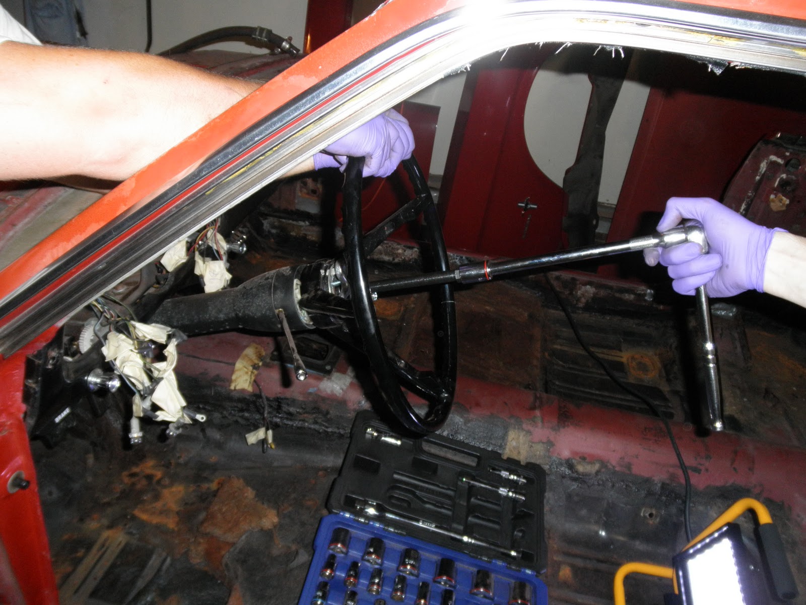 66 Mustang Restoration Project Day 39 Removing the Steering Column