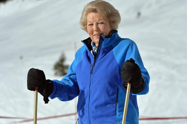 Princess Beatrix of The Netherlands attends winter ski holiday