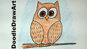 Doodle Draw Art How To Draw An Owl Easy Drawing Lesson For Kids