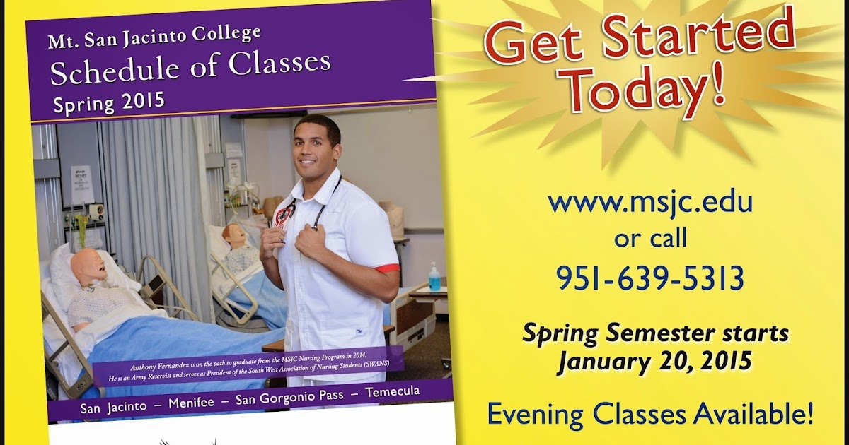Classes at MSJC start January 20th Menifee 24/7