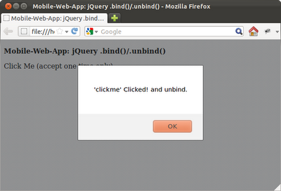 Handle event using .bind() and .unbind() in jQuery Handle event using .bind() and .unbind() in jQuery