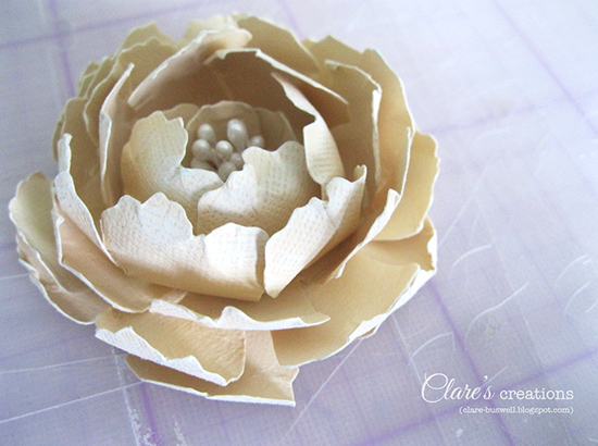 paper flower tutorial large rose with stamen clares creations large paper flower tutorial