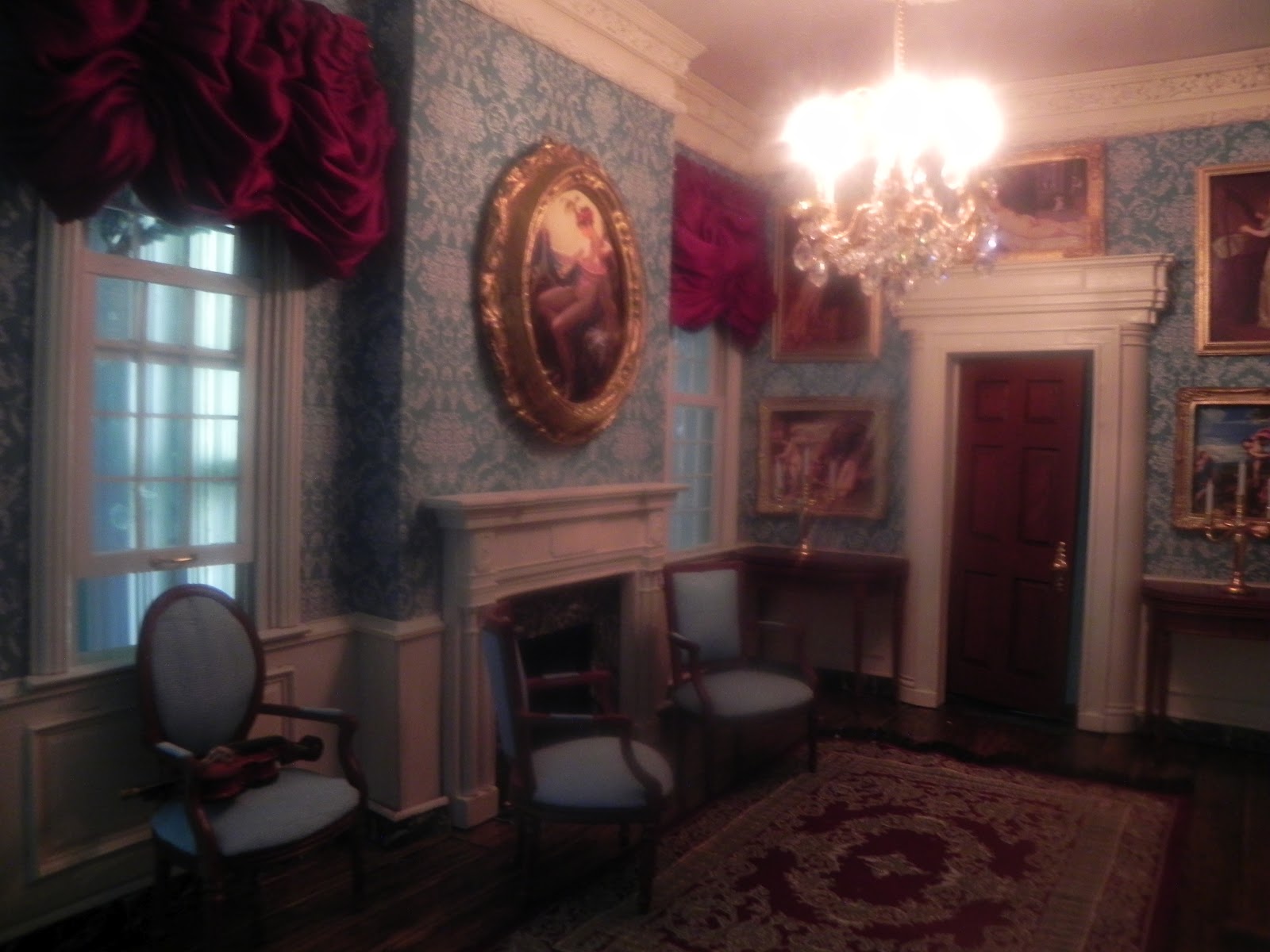 Merriman Park Red Silk Balloon Shades