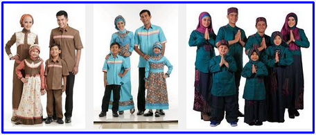 Foto gambar model baju lebaran keluarga muslim, batik, anak, dewasa modern modis terbaru 