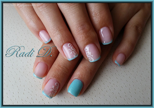 Light Blue French Tip Nails - wide 6