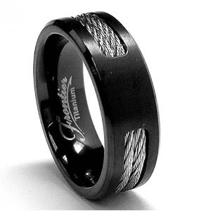 black titanium wedding rings