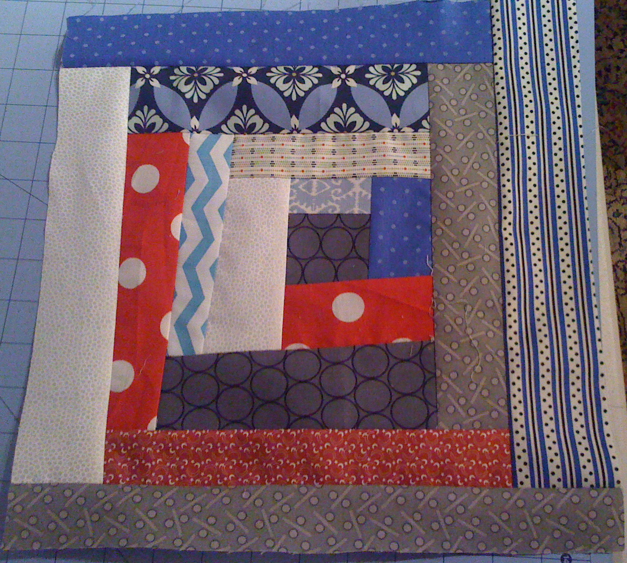 Adirondack Modern Quilt Guild Two Wonky Log Cabin Blocks for next