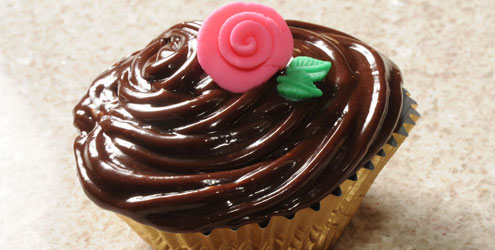 Cupcake de cenoura com cobertura de Nutella