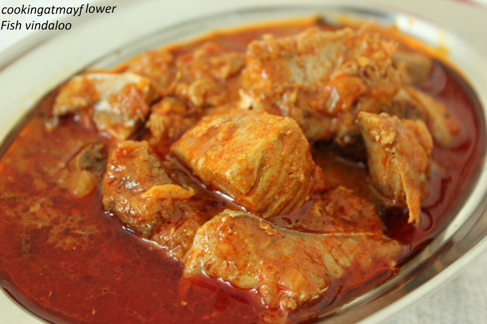 Cooking at Mayflower Fish vindaloo/ Meen vindaloo