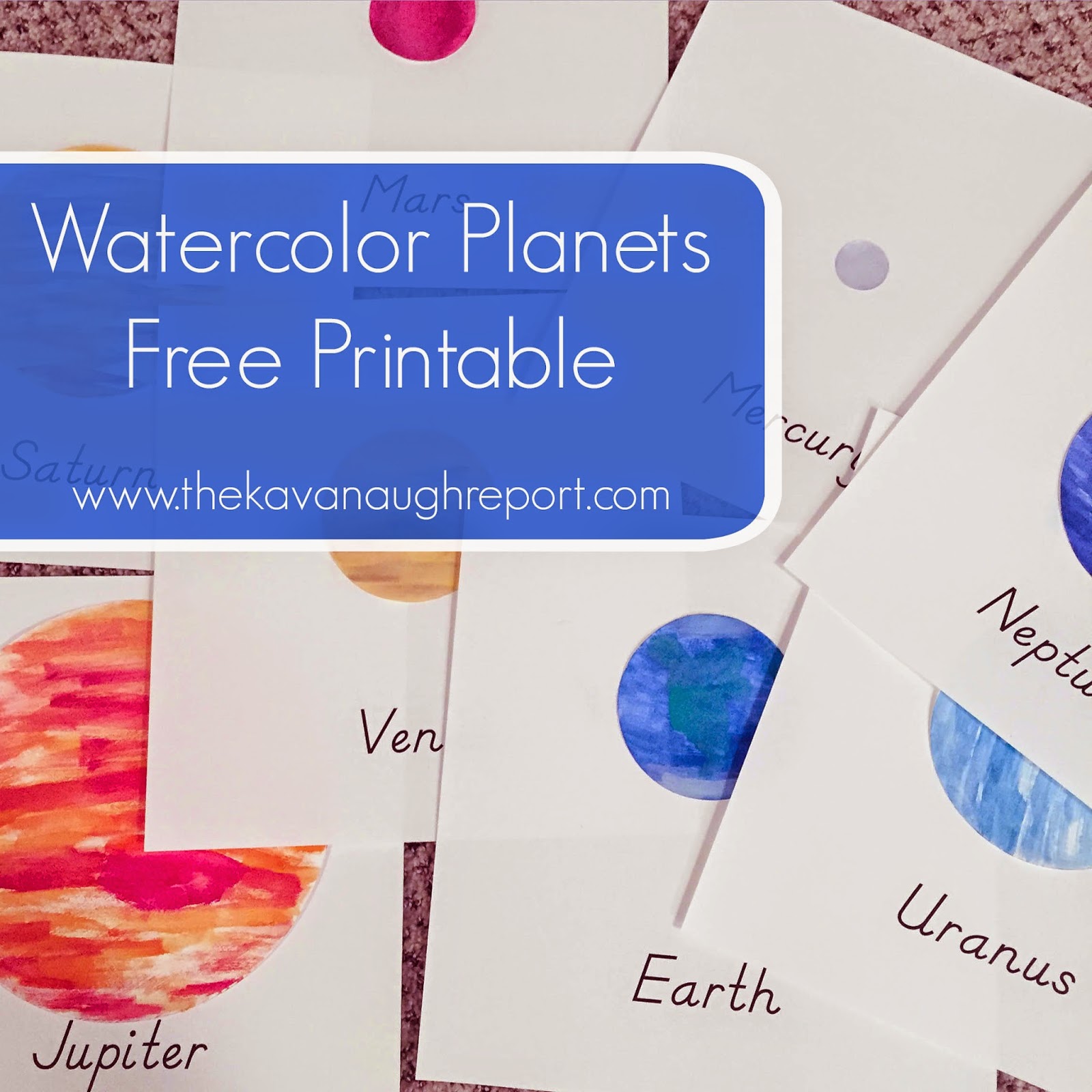 Watercolor Planets Printable photo regarding Planets Printable identify Watercolor Planets Printable