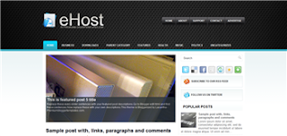 eHost Blogger Template is a free premium and webhost blogger template