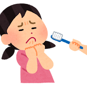 歯磨きを嫌がる子供のイラスト