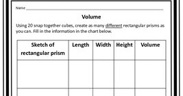 Classroom Freebies Too: Investigating Volume Activity Sheet