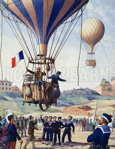 Image result for Gambetta flees Paris in a balloon 1870