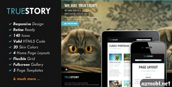 TrueStory - Fullscreen HTML5 Template
