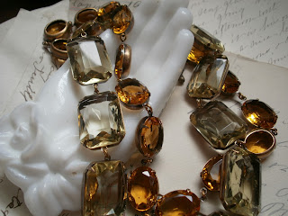 pale yellow, citrine, georgian, vintage, necklace, statement necklace