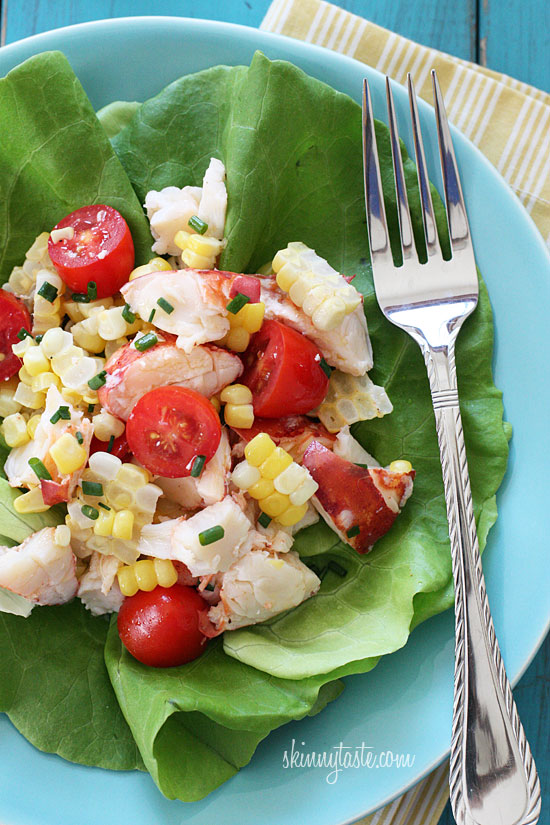 Chilled Lobster Salad with Sweet Summer Corn and Tomatoes | Skinnytaste