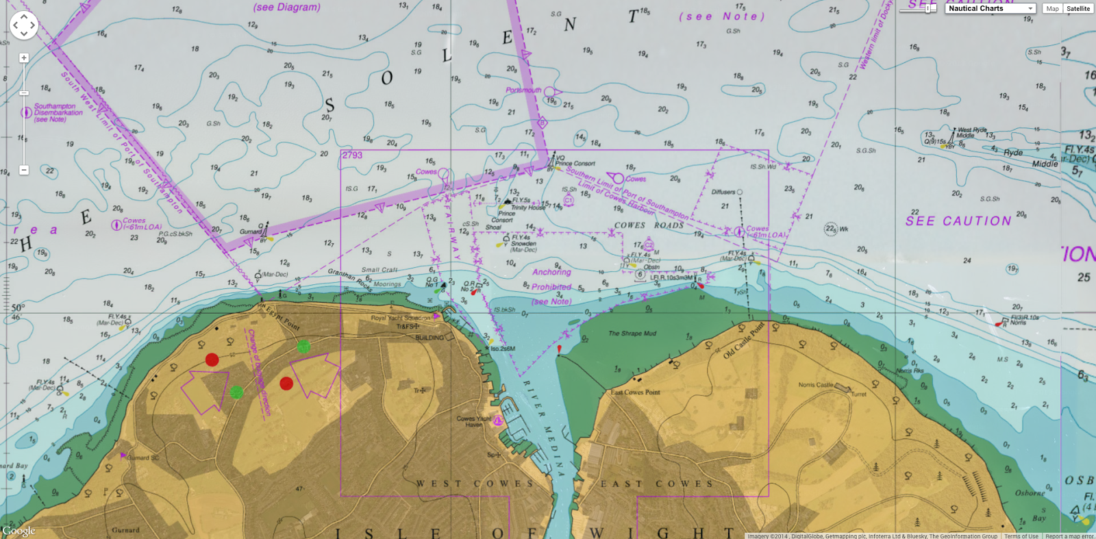 Google Maps Marine Charts