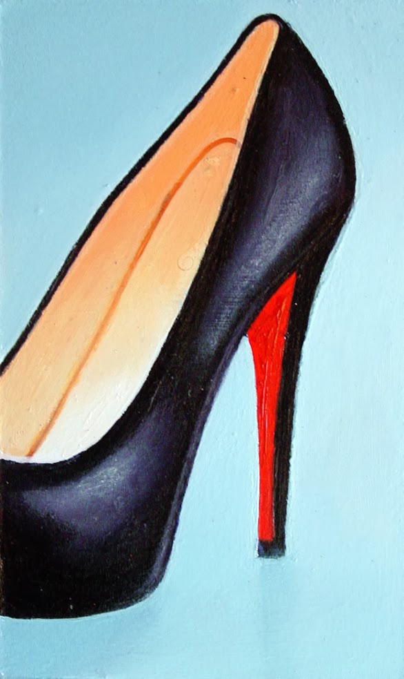 Daily realism paintings by Gerard Boersma Christian Louboutin 23 Still Life Painting Of Black