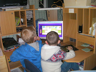 boys playing computer games