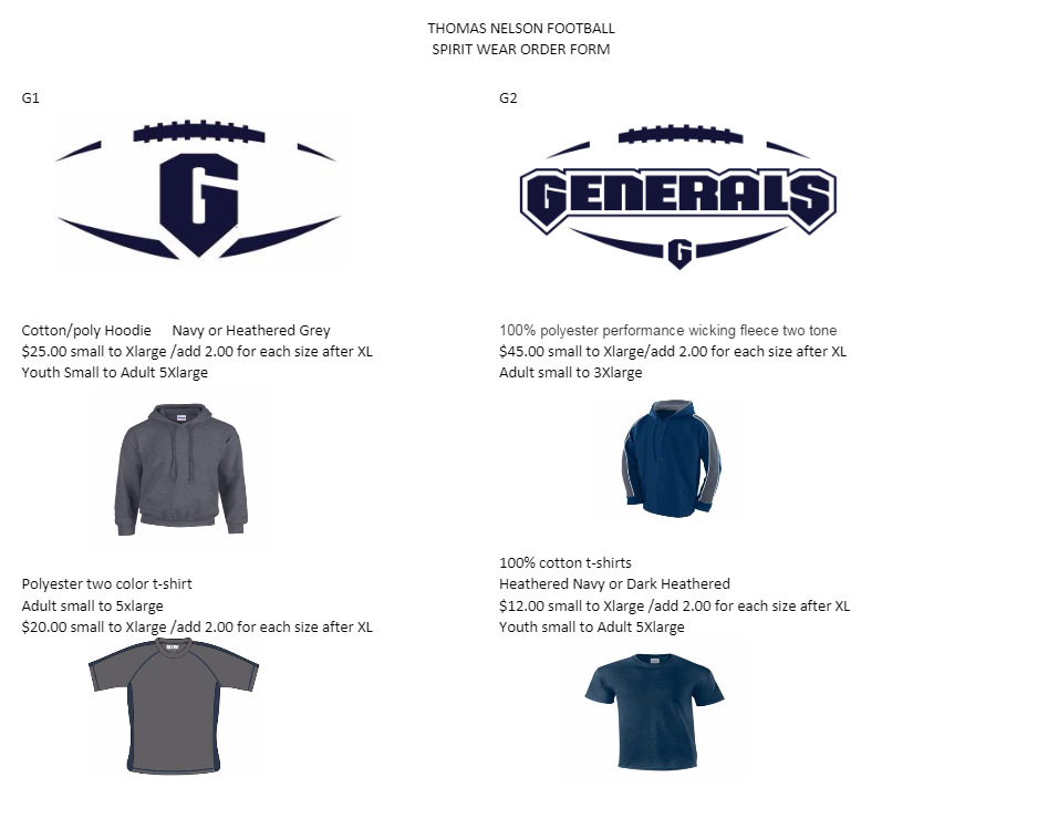 TNHS FOOTBALL TNHS FOOTBALL SPIRIT WEAR