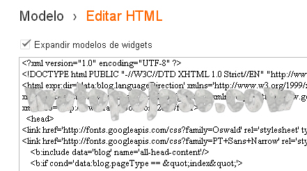 Editor de modelos Blogger