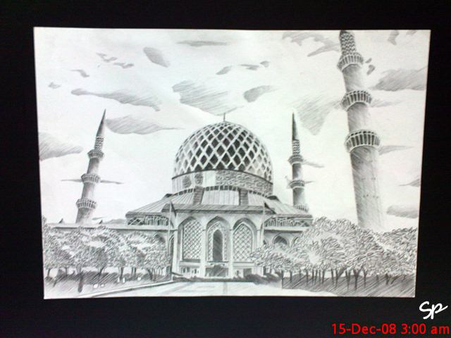 Mosque Pencil Drawings