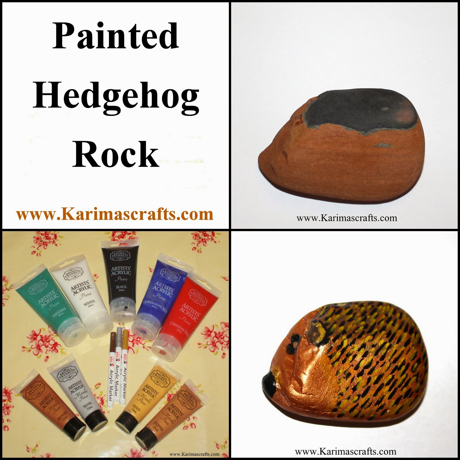 painted hedgehog rock