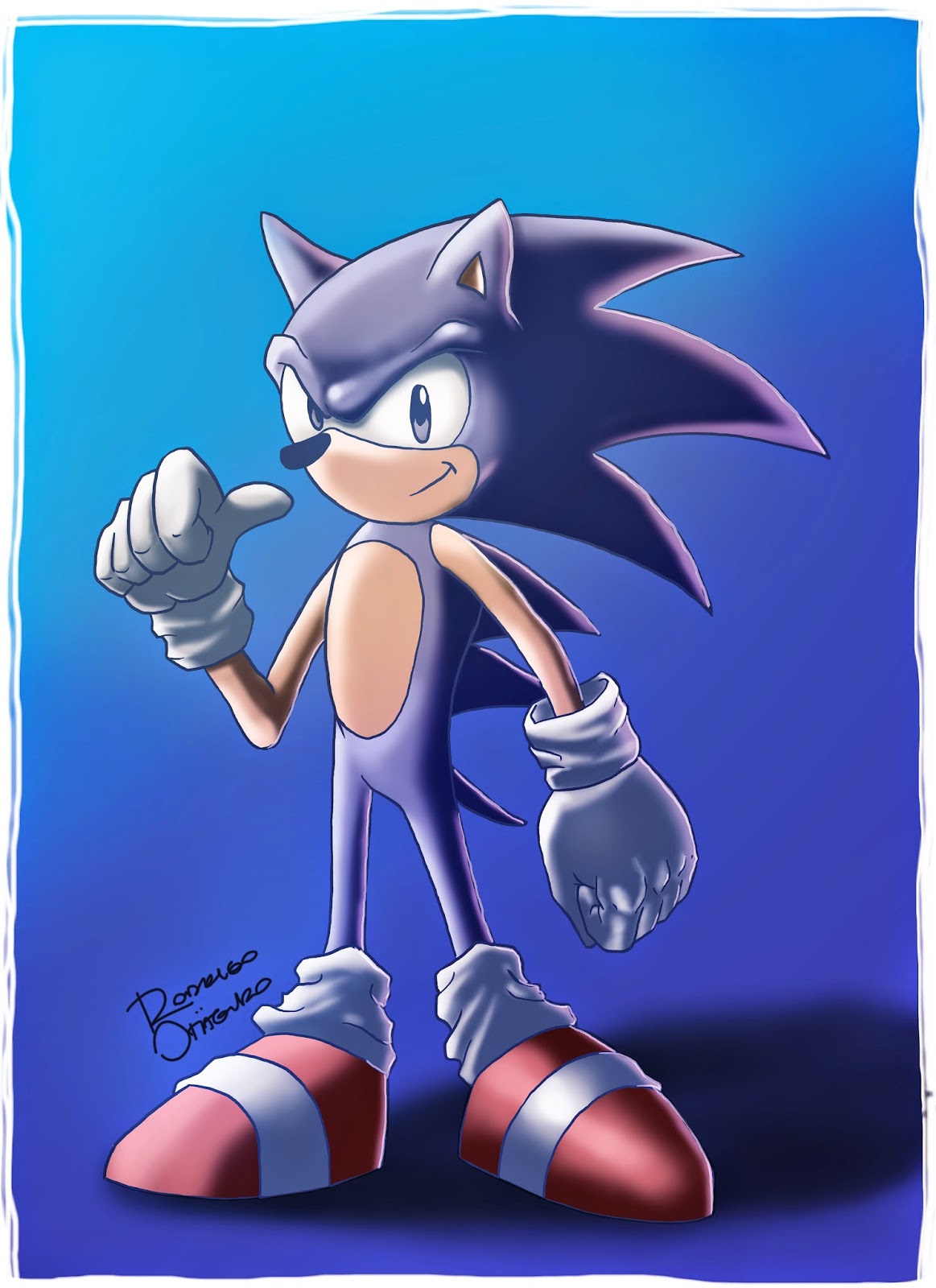 Ilustração digital feita do personagem Sonic! - Rodrigo Otaguro