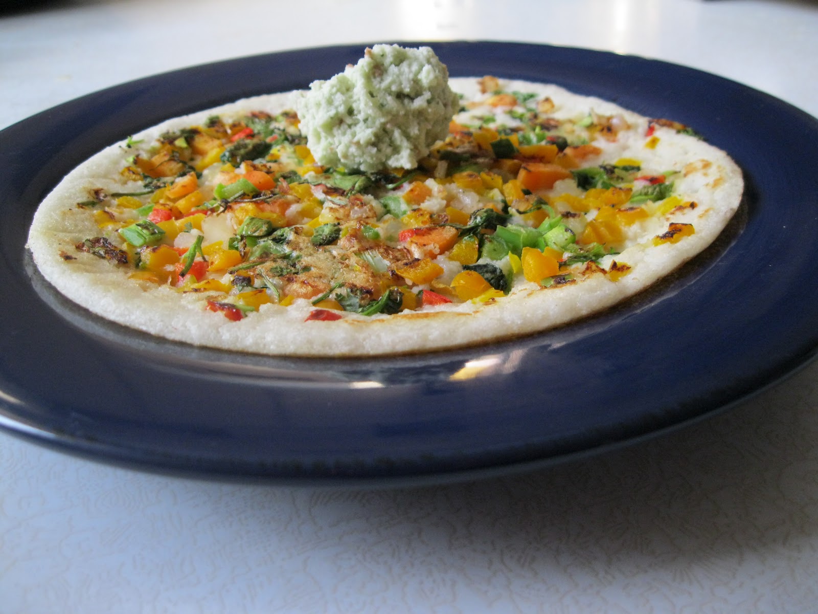 Uttapum / Savory Rice Pancakes Topped With Mixed Veggies Few Minute Wonders