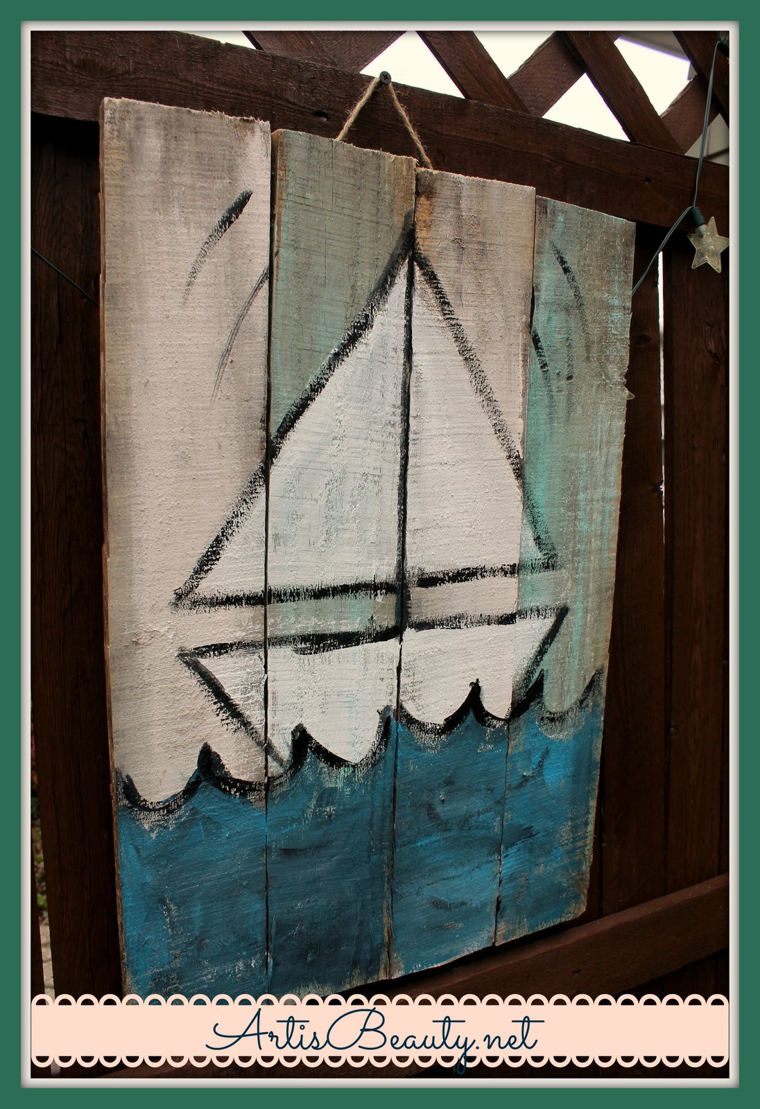 ART IS BEAUTY Beachy Summer Handmade Signs made from free Pallet wood.