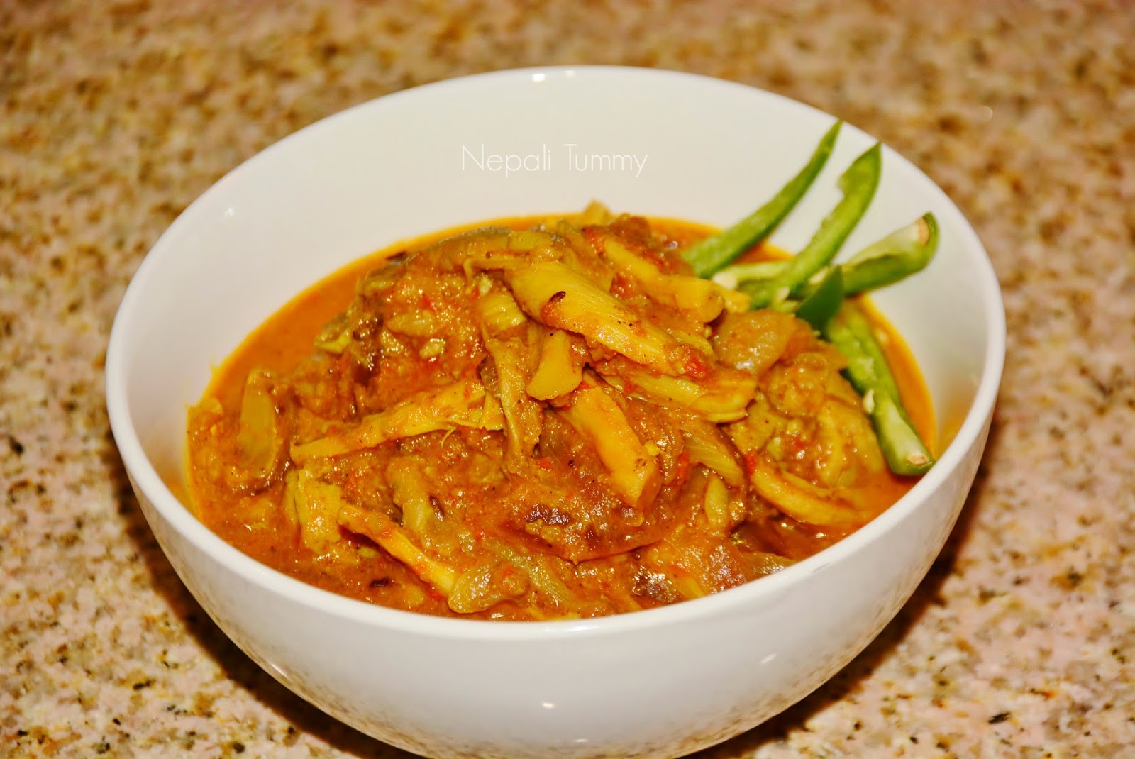 Nepali Tummy!! Nepali Style Mushroom Curry Recipe!!