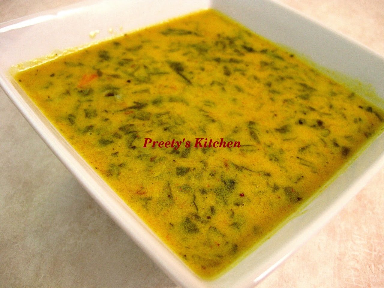 Preety's Kitchen Palak Kadhi (Spinach In A Yougurt Gravy)