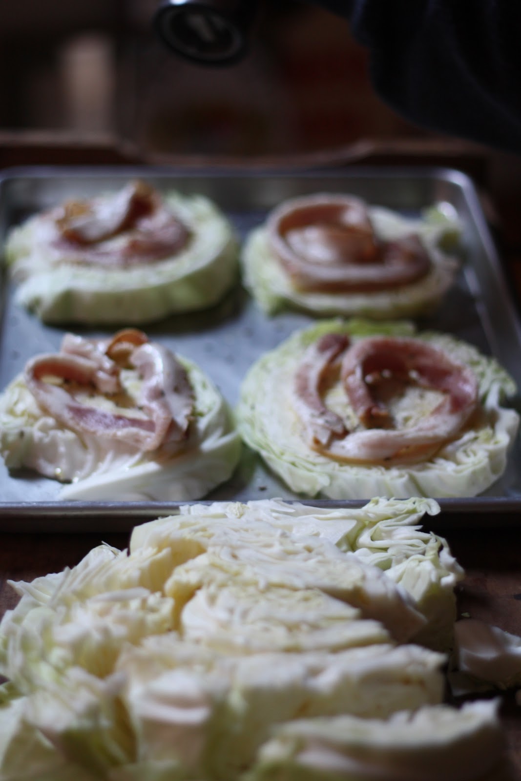 E.A.T. Roasted Cabbage with Caraway Seeds and Bacon