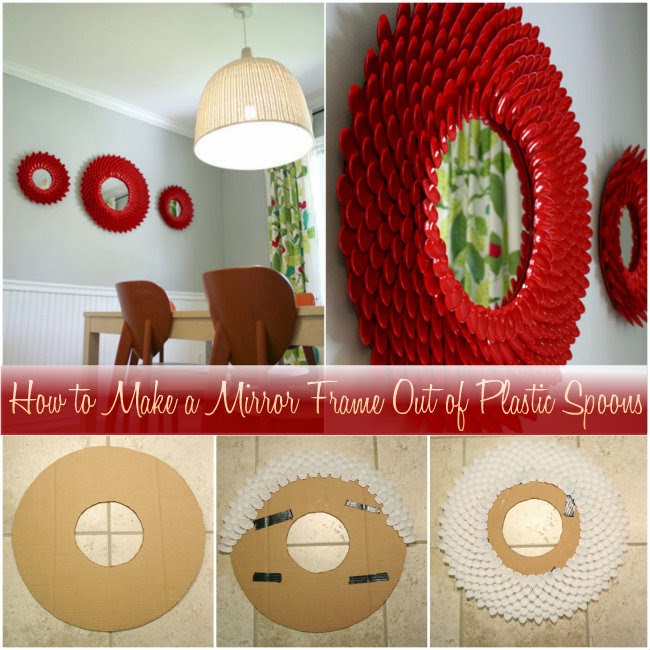 Amazing Creativity How to Make a Mirror Frame Out of Plastic Spoons
