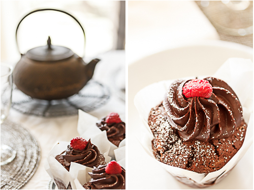 Amalie loves Denmark Schokoladen Cupcakes mit Himbeeren zum Geburtstag
