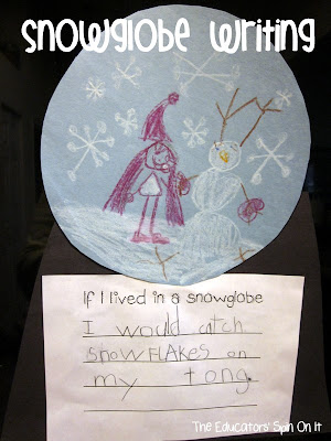 Snowglobe writing activity for kids 