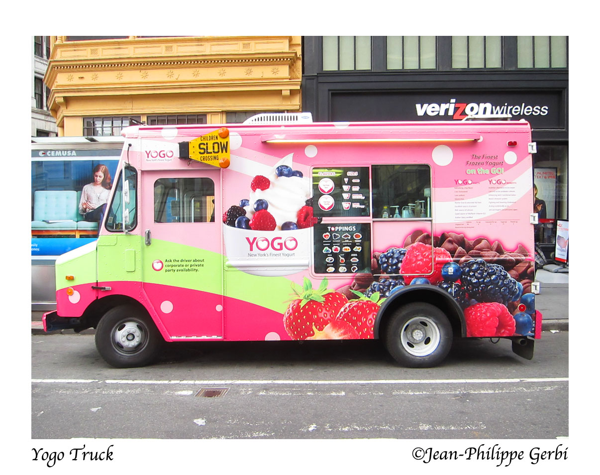 Yogo Frozen Yoghurt Truck in NYC, New York I just want 2 eat