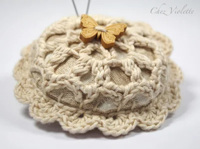 crochet doily Pincushion - by Chez Violette