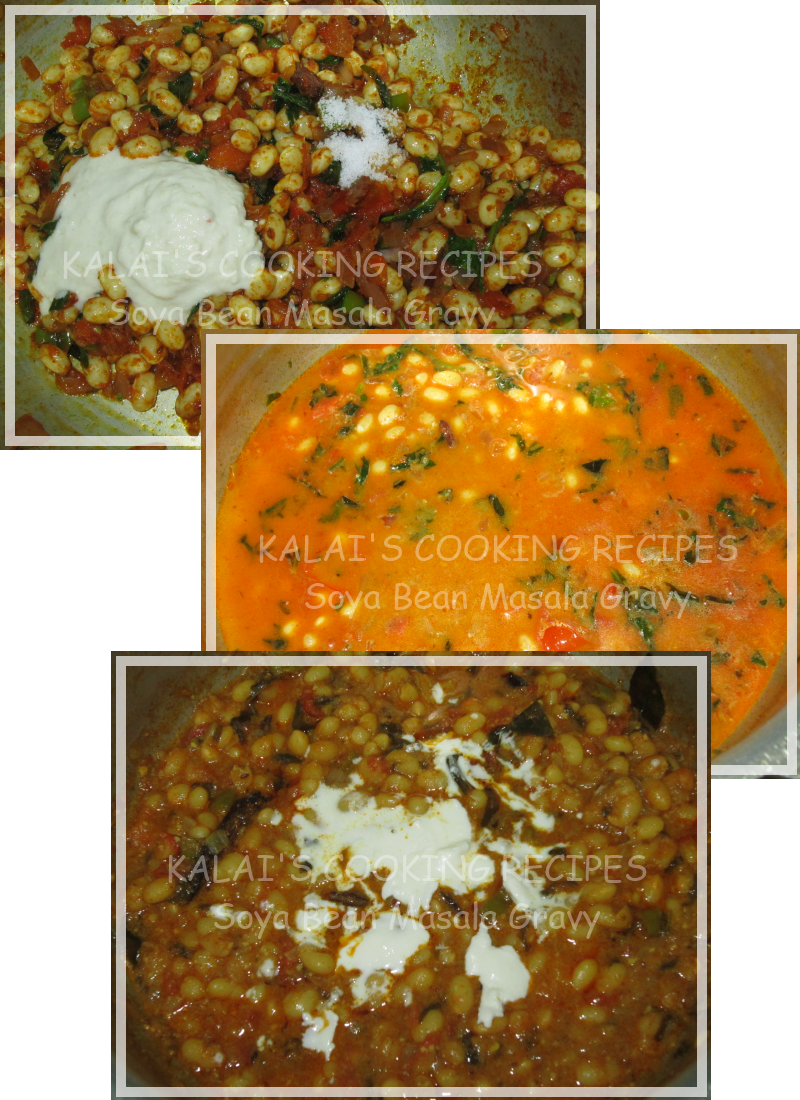 KALAI'S COOKING RECIPES Soya Bean Lentils Masala Gravy Recipe South