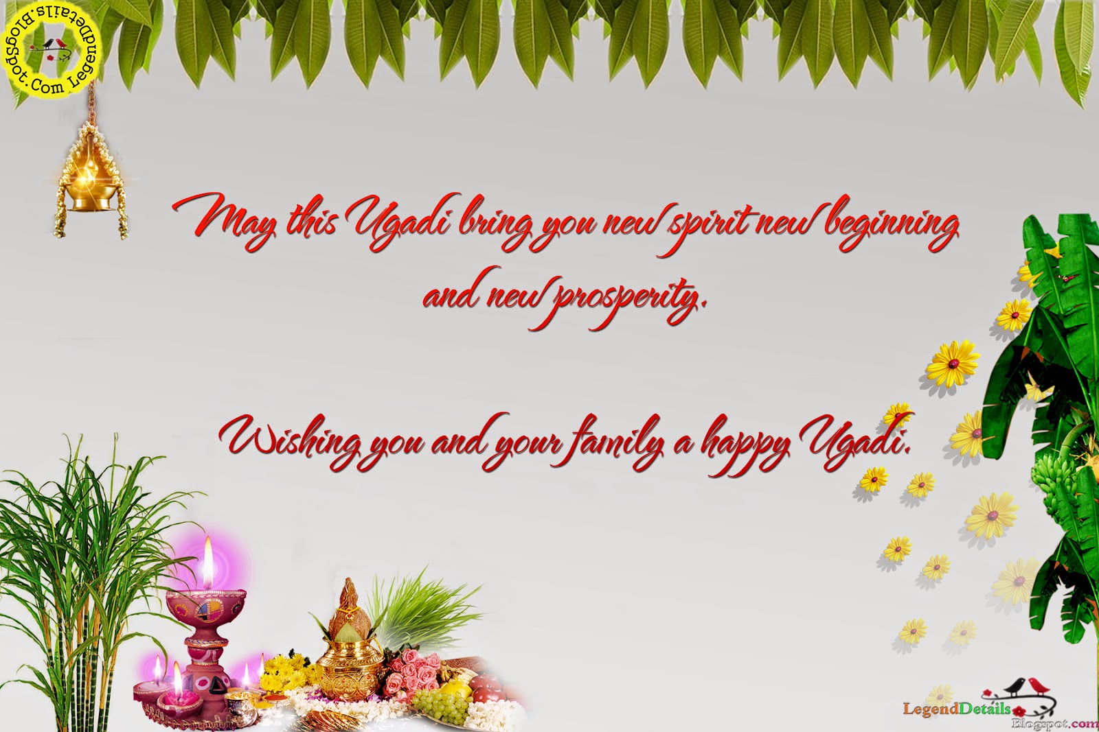 Beautiful Ugadi Greetings with messages | Legendary Quotes