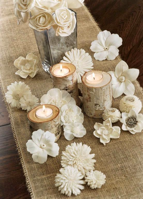 31 centros de mesa para boda con velas, ¡todo inspiración! Madera inspiraciones Candelabros De